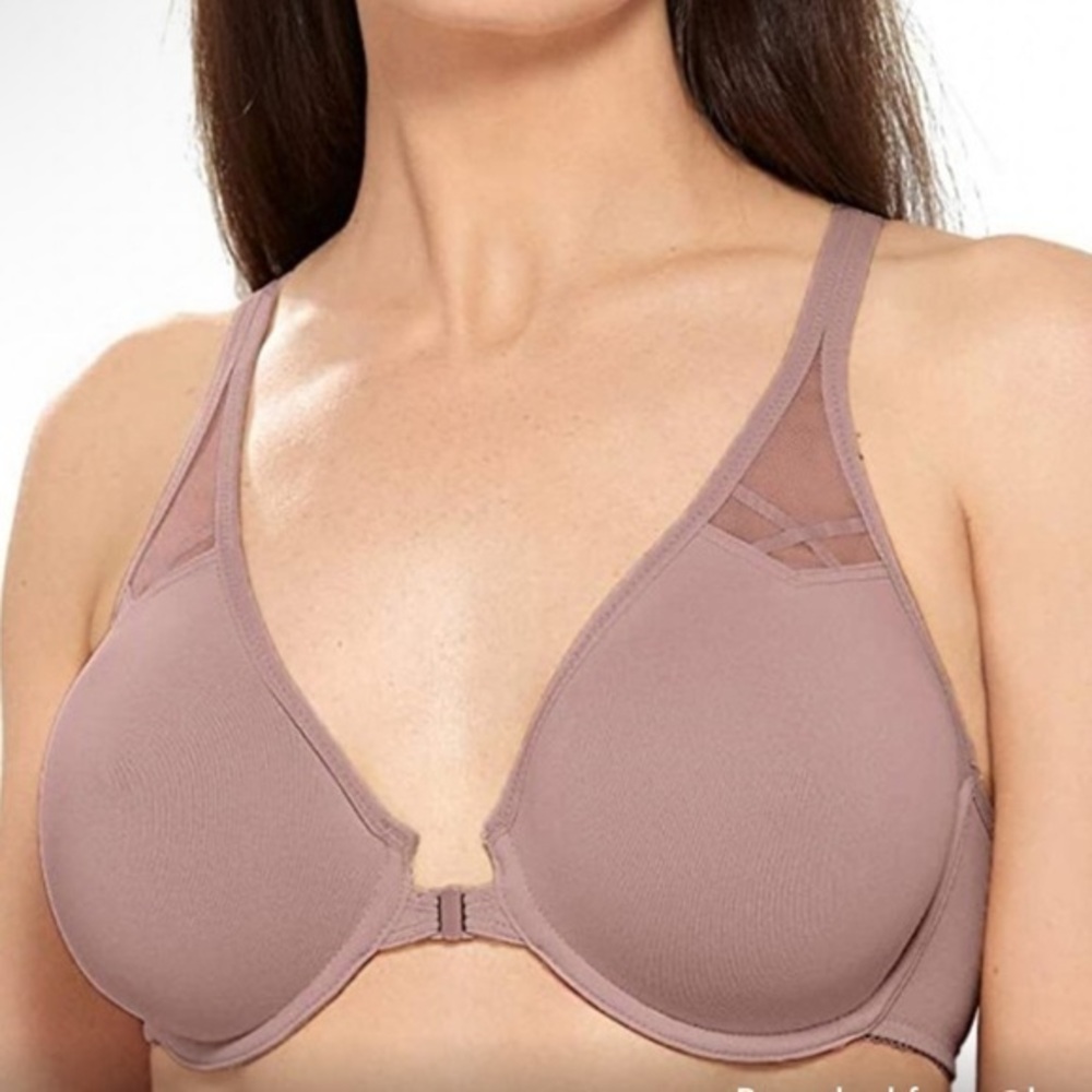 Front-Closure Molded T-Shirt Bra in Mauve